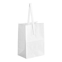 Choice 8" x 10 1/2" 1 Peck White Kraft Paper Produce Customizable Market Stand Bag with Handle - 50/Pack