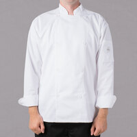 Mercer Culinary Genesis® Unisex Lightweight White Customizable Long Sleeve Chef Jacket M61010WH - M