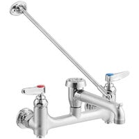 T&S B-0665-BSTRM Mop Sink Faucet with Adjustable 8" Centers, 6 1/2" Nozzle, Eterna Cartridges, and Vacuum Breaker