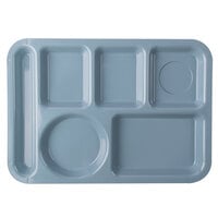 Carlisle 61459 10" x 14" Left Handed ABS Plastic Slate Blue 6 Compartment Tray