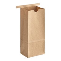 Choice 1/2 lb. Brown Kraft Paper Customizable Coffee Bag with Reclosable Tin Tie - 100/Pack