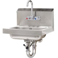 Advance Tabco 7-PS-50 Hand Sink with Splash Mount Faucet and Lever Operated Drain - 17 1/4" x 15 1/4"
