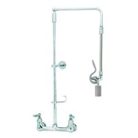 T&S B-0131-CR-BC Wall Mounted 29 1/2" High Pre-Rinse Faucet with Adjustable 8" Centers, Low Flow Spray Valve, Swivel Arm, 20" Hose, and 6" Wall Bracket