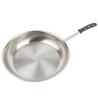 Vollrath 69814 Tribute 14" Tri-Ply Stainless Steel Fry Pan with Black TriVent Silicone Handle
