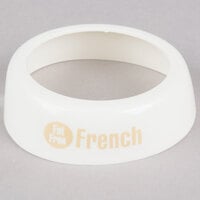 Tablecraft CB17 Imprinted White Plastic "Fat Free French" Salad Dressing Dispenser Collar with Beige Lettering