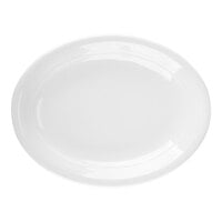 Tuxton CWH-1142 Concentrix 11 1/2" x 8 3/4" White Oval China Coupe Platter - 12/Case