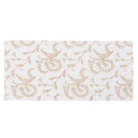 7" x 3 1/4" 3-Ply Glassine 1 lb. White Candy Box Pad with Gold Floral Pattern   - 250/Case