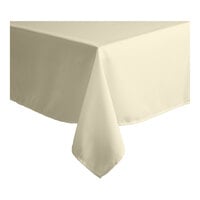 Intedge 45" x 54" Rectangular Ivory 100% Polyester Hemmed Cloth Table Cover