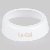Tablecraft CB5 Imprinted White Plastic "Lo-Cal" Salad Dressing Dispenser Collar with Beige Lettering