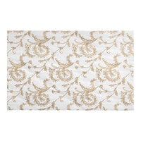 7 1/8" x 4 1/2" 3-Ply Glassine 1 1/2 lb. White Candy Box Pad with Gold Floral Pattern   - 250/Case