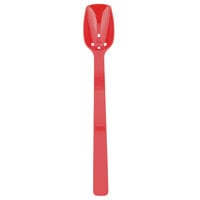 Thunder Group 10" Red Polycarbonate .75 oz. Perforated Salad Bar / Buffet Spoon
