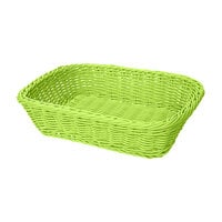 GET WB-1508-G Designer Polyweave 11 1/2" x 8 1/2" x 2 3/4" Green Rectangular Plastic Basket