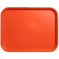 Carlisle CT141824 Cafe 14" x 18" Orange Standard Plastic Fast Food Tray - 12/Case