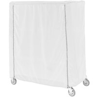 Metro 21X48X54VUC White Uncoated Nylon Shelf Cart and Truck Cover with Velcro® Closure 21" x 48" x 54"
