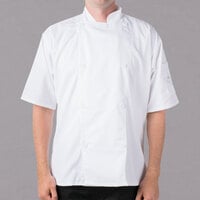 Mercer Culinary Genesis® Unisex Lightweight White Customizable Short Sleeve Chef Jacket M61012WH - L