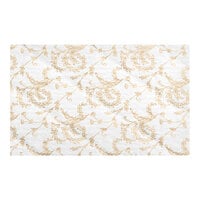 6 7/8" x 4 1/4" 3-Ply Glassine 1/2 lb. White Candy Box Pad with Gold Floral Pattern - 250/Case