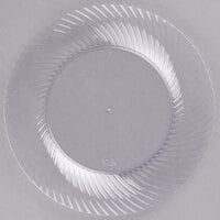 Visions Wave 7" Clear Plastic Plate - 18/Pack
