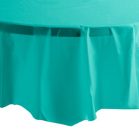 Creative Converting 324765 82" Teal Lagoon OctyRound Plastic Table Cover - 12/Case