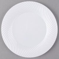 Visions Wave 7" White Plastic Plate - 180/Case