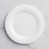 Visions Wave 7" White Plastic Plate - 18/Pack