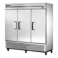 True TS-72-HC 78 1/8" Stainless Steel Solid Door Reach-In Refrigerator