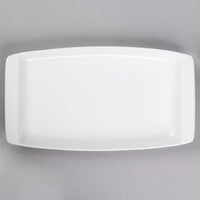 Libbey 911194491 Chef's Selection 13 1/4" x 7 1/2" Aluma White Porcelain Handled Tray - 12/Case