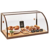 Cal-Mil 3611 Sierra Arched Sliding Door Full-Service Vintage Bakery Display Case with Wood Base - 36" x 19 1/2" x 17 1/4"
