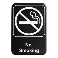 Thunder Group No Smoking Sign - Black and White, 9" x 6"