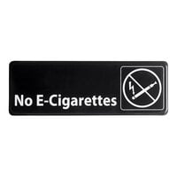 Thunder Group No E-Cigarettes Sign - Black and White, 9" x 3"