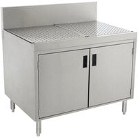 Advance Tabco PRSCD-19-36-M Prestige Series Enclosed Stainless Steel Drainboard Cabinet with Doors and Shelf - 36" x 25"