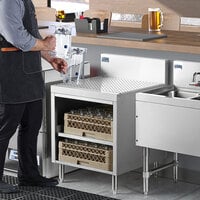 Advance Tabco PRSCO-19-24-M Prestige Series Open Stainless Steel Drainboard Cabinet with Shelf - 24" x 25"