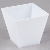 Fineline 6411-WH Tiny Temptations 2 oz. Tiny Barware White Plastic Cube Bowl - 200/Case