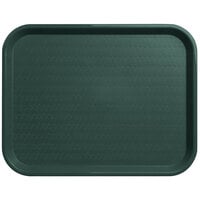 Carlisle CT141808 Cafe 14" x 18" Forest Green Standard Plastic Fast Food Tray - 12/Case