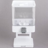 Zevro KCH-06129 Compact White 17.5 oz. Single Canister Dry Food Dispenser