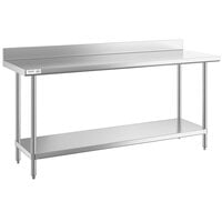 Regency 24" x 72" 16-Gauge Stainless Steel Commercial Work Table with 4" Backsplash and Undershelf