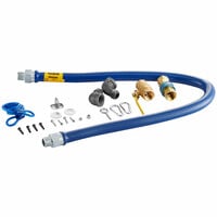 Dormont 1675KIT48 Deluxe 48 inch Moveable Gas Connector Kit with SnapFast® Quick Disconnect, Two Elbows, and Restraining Cable - 3/4 inch Diameter