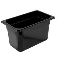 Cambro 46HP110 H-Pan™ 1/4 Size Black High Heat Plastic Food Pan - 6" Deep