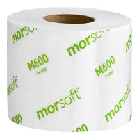 Morcon M600 3 15/16" x 3 3/4" 2-Ply 600 Sheet Toilet Paper Roll - 48/Case