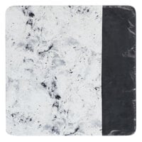 Elite Global Solutions M13SM Horizon Slate 13" Faux Slate and Marble Square Serving Board