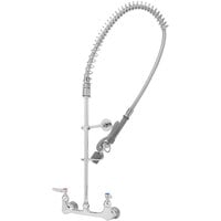 T&S B-0133-BJ EasyInstall Wall Mounted 33 3/4" High Pre-Rinse Faucet with Adjustable 8" Centers, Low Flow Spray Valve, 44" Hose, and 6" Wall Bracket