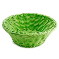 GET WB-1501-G 9 1/2" x 3 1/2" Designer Polyweave Green Round Basket