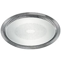 Vollrath 82173 Esquire 21" x 15 1/2" Oval Fluted Stainless Steel Tray