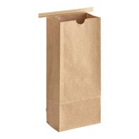 Choice 1 lb. Brown Kraft Customizable Paper Coffee Bag with Reclosable Tin Tie - 1000/Case
