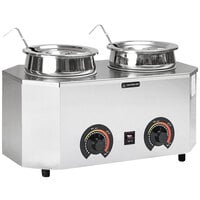 Paragon 2029A Pro-Deluxe Dual 4 Qt. Warmer with 2 Insets, 2 Lids, and 2 Ladles - 120V, 1000W
