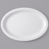 Carlisle 4384002 21" x 15" White Oval Melamine Catering Platter