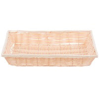 Tablecraft 1189W 16 3/8" x 11 3/8" Rectangular Woven Rattan-Like Basket