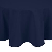Intedge Round Navy Blue 100% Polyester Hemmed Cloth Table Cover