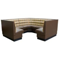 American Tables & Seating 88" Long 1/2 Circle Horizontal Channel Back Corner Booth - 36" High