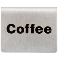 Tablecraft B1 2 1/2" x 2" Stainless Steel "Coffee" Tent Sign