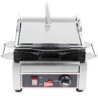 Cecilware SG1SG Single Panini Sandwich Grill with Grooved Grill Surfaces - 9 5/8" x 9" - 120V,1800W